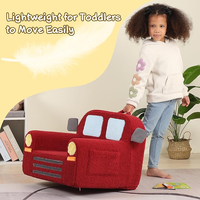 Comfy Toddler Chair, Kids Fire Engine Couch for Boys, Fire Truck