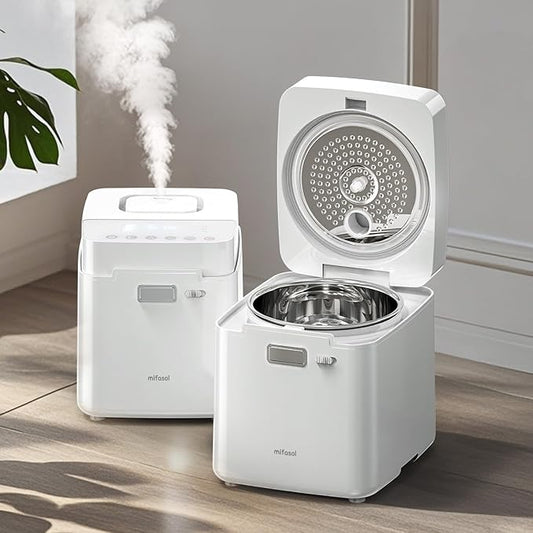 Mifasol Stainless Steel Humidifier, 3.3L/0.87Gal Steam Humidifier Large Room up to 800 sq ft, Easy to Clean Warm Mist Humidifiers for Bedroom Baby Nursery Home Office, White