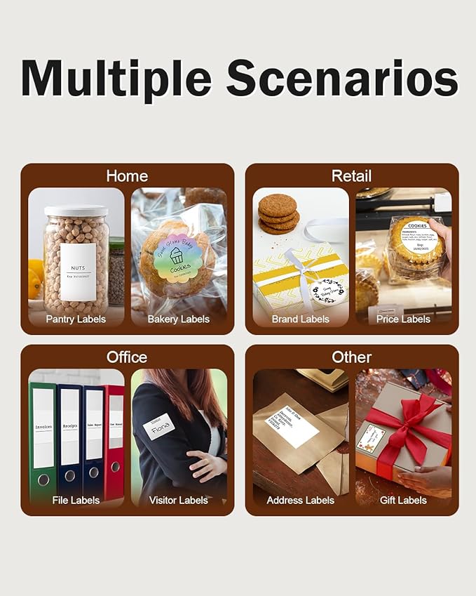 Phomemo M150 Upgrade Label Maker, Mini Bluetooth Thermal Label Printer, 2 Inch Label Maker Machine with Tape for Home, School, Office, with 400+ Fonts, 6000+ Icons, Compatible with Phone, PC