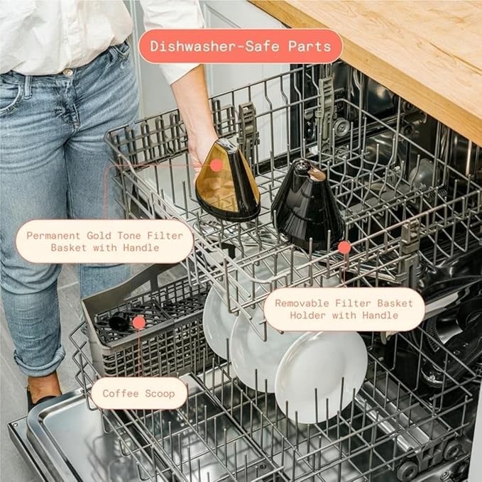 Beautiful Coffee Maker, 14-Cup, Touch-Activated Display, Programmable, Automatic Shut-Off, 1200W, Keep Warm, 24h Timer (Rose)