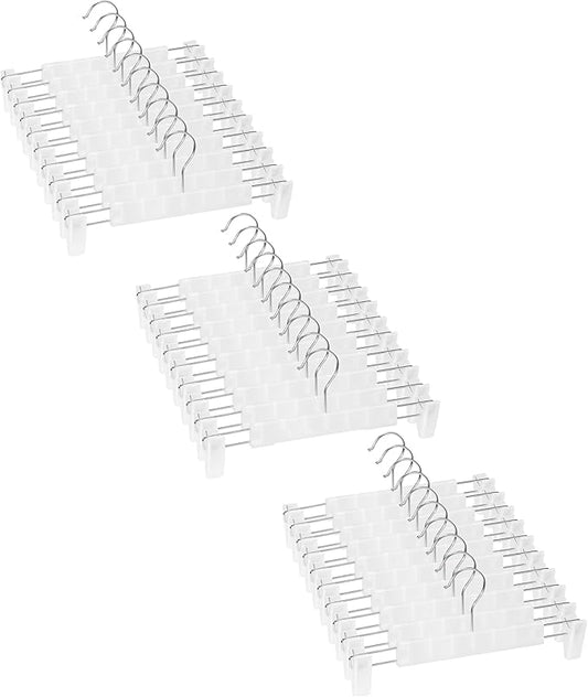 Skirt Hangers, Pants Hangers with Clips，360 ° Swivel Hooks Space Saving Hangers for Pants, Skirts, Clothes, Jeans (30 Pack, Translucent)