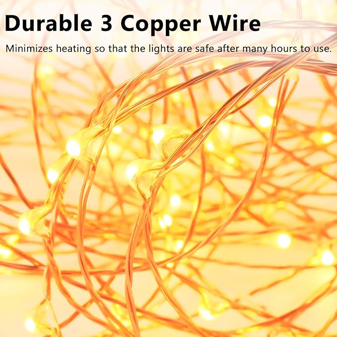 Decute 300Led 99FT Copper Wire Christmas Fairy String Lights Dimmable with Remote Control Starry Lights with UL Cerficated Decorative for Party Wedding Bedroom Yard Christmas Tree Warm White