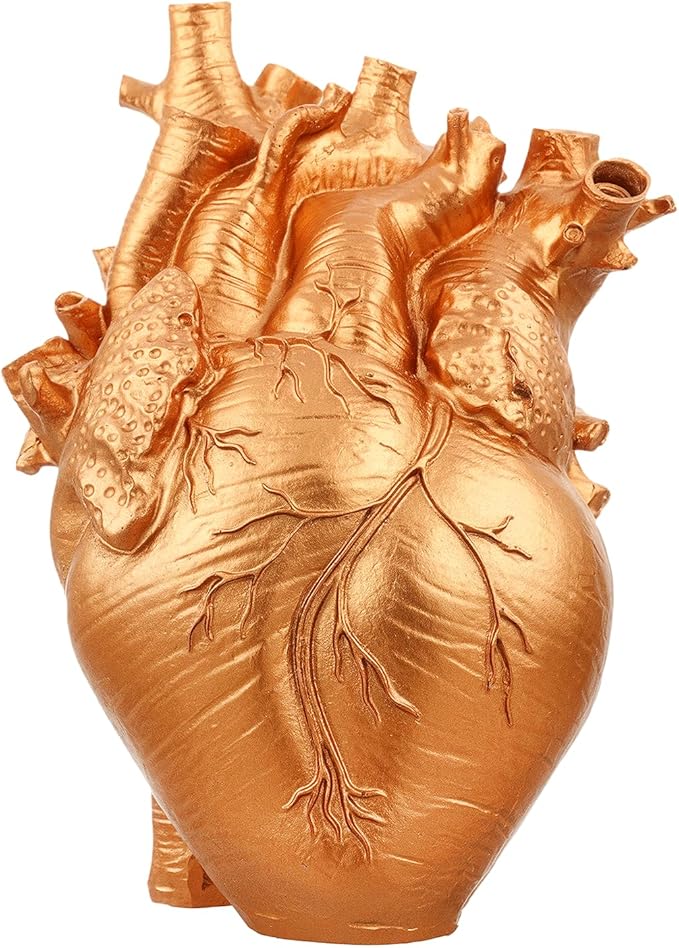Heart Shaped Resin Vase - Anatomical Human Heart Flower Pot Planter, Nordic Modern Desktop Decor for Farmhouse Living Room, Bedroom, Valentine's Day Gift Home Decoration