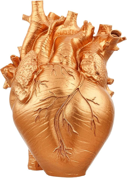 Heart Shaped Resin Vase - Anatomical Human Heart Flower Pot Planter, Nordic Modern Desktop Decor for Farmhouse Living Room, Bedroom, Valentine's Day Gift Home Decoration