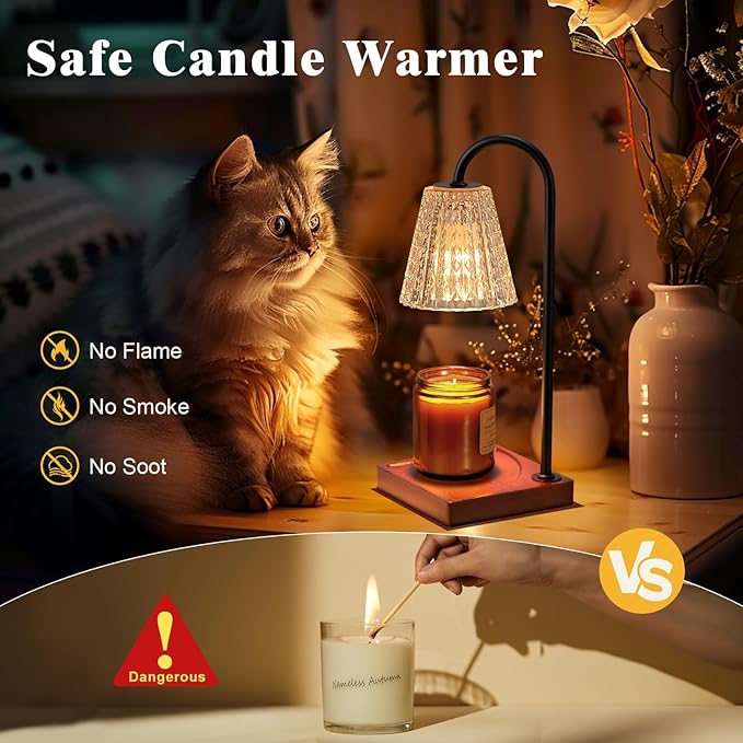 Hong-in Candle Warmer Lamp with Timer-Dimmable Candle Warmer, Birthday Gifts for Women,House Warming Gifts New Home Bedroom Decor,Wax Warmer for Scented Wax Jar Candles