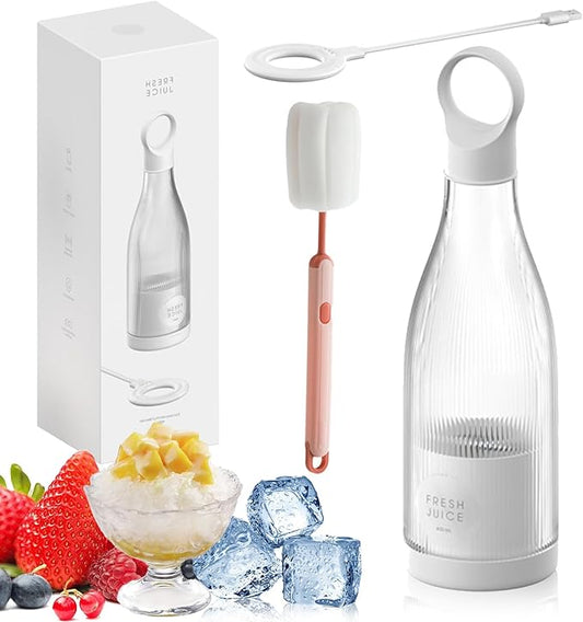 JuiceNGobrand - JuiceNGo Portable Blender, Cordless Juice N Go Portable Blender for Smoothies, Smoothie Blenders with Stainless Steel Blades for Shakes and Smoothies (White-A)