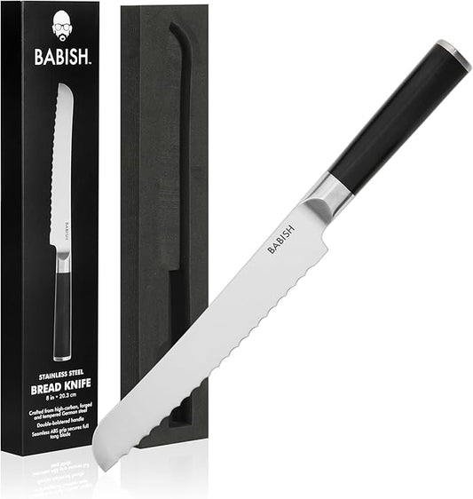 Babish High-Carbon 1.4116 German Steel Cutlery, 8 Inch Bread Kitchen Knife