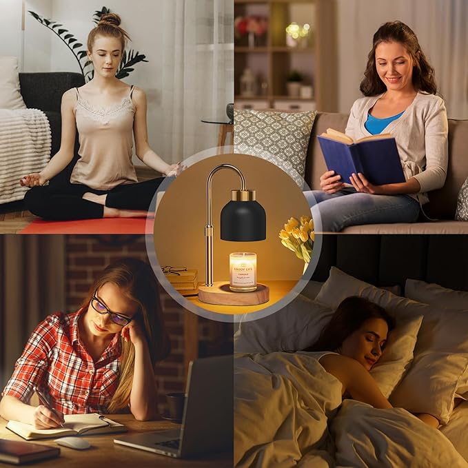 Candle Warmer Lamp with Dimmer Adjustable Height,Mothers Day Gifts,2/4/8H Timer,Vintage Home Decor for Scented Jar