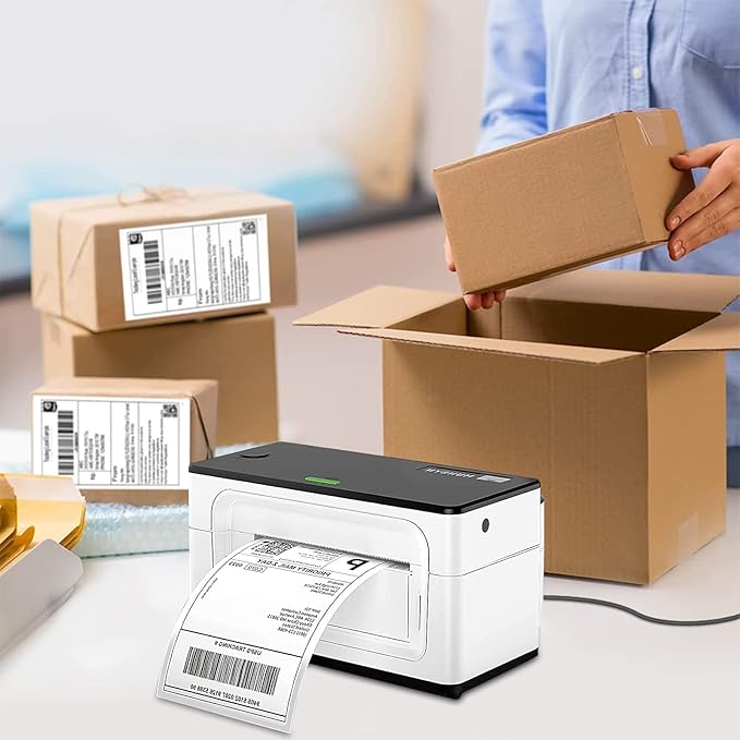 RyhamPaper 4" x 6" Direct Thermal Fanfold Labels - White, 1000 Labels