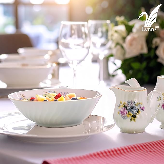 Lynns Paradise Serafina 9-Inch Big Bowl, Set of 3, Purple; Heavy Duty; Chip Resistant; Lead and Cadmium Free; Freezer to Oven Safe up to 500°F