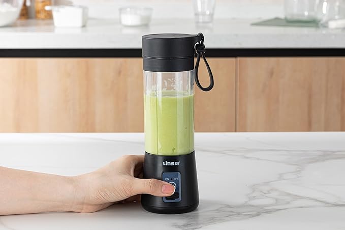 Portable Blender (Black) for Shakes and Smoothies with Durable Stainless Steel Blades for Powerful Blending Performance, USB Rechargeable for Office, Gym, Kitchen and travel