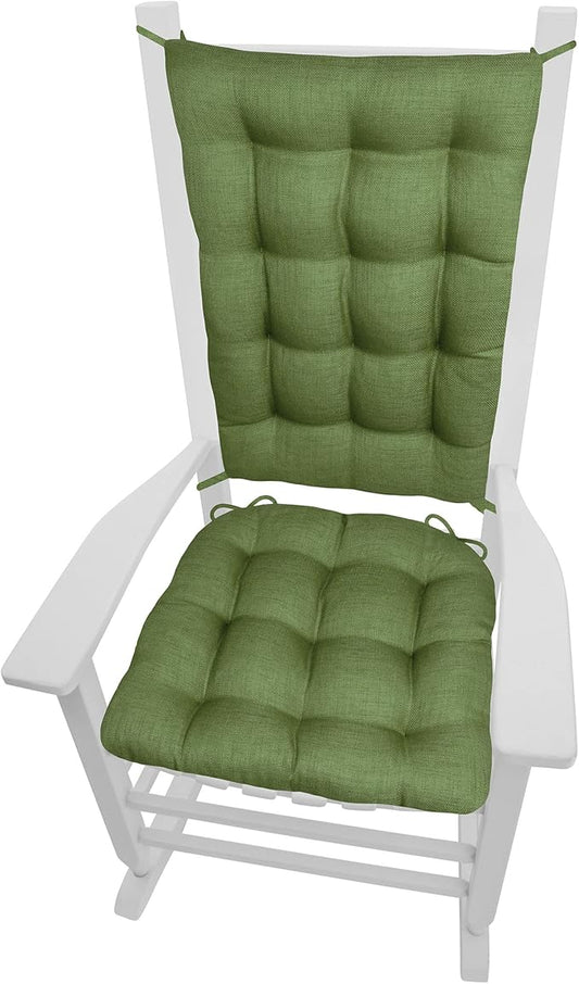 Barnett Home Decor Rave Porch Rocker Cushions - Indoor-Outdoor, Fade Resistant, Weather Resistant - Latex Foam Fill Seat Cushion & Back Rest Pad - (Extra-Large, Sage Green)