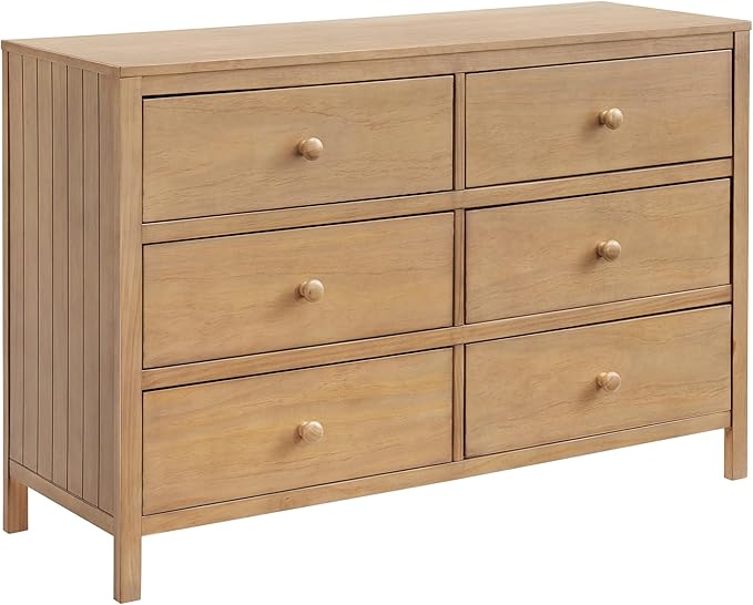 Oxford Baby 3 PC Nursery Set Everlee Modern High Arch 3-in-1 Convertible Island Baby Crib, Honey Wood Everlee, 6-Drawer Double Dresser, Honey Wood and Everlee Changing Topper for 6-Drawer, Honey Wood