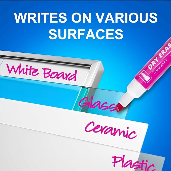 Dry Erase Markers, 48 Count 6 Vibrant Colors, Chisel Tip, Low Odor, Easy Erase, Whiteboard Markers for Classroom, Office, Home, Teachers, Kids, Creative Projects, Back to School Supplies