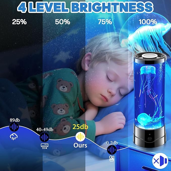 SENCU Jellyfish Lamp 17 Color Changing Remote Jellyfish Night Light LED Mood Lamp Home Decor for Room Office Night Light Ideal Gift for Kids Adults