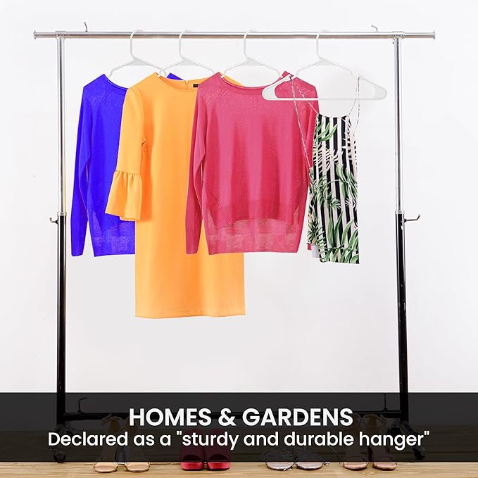 Utopia Home - Plastic Hangers 50 Pack - Space Saving Clothes Hanger - Durable and Strong Closet Organizers and Storage Makes It Ideal Apartment or Dorm Room Essentials for Girls or Guys (White)
