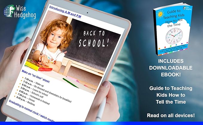 Learning Clock for Kids, Silent Non Ticking, Telling Time Teaching Clock, Kids Room Wall Decor for Bedrooms, Analog Kids Clock for Teaching Time, Kids Learn to Tell Time Easily