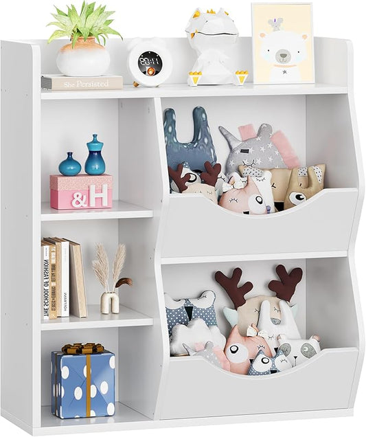 GarveeHome Kids Toy Storage Organizer, Children Bookcase with Storage Cubbies, Toddler Toy Shelf for Playroom, Living Room, Nursery