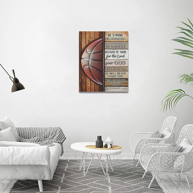 banonaty Basketball Wall Art Basketball Wall Decor Inspirational Quotes Pictures Canvas Prints Basketball Gifts For Coach Player Home Decorations For Boys Room Gym Livingroom Bedroom 16"x20"