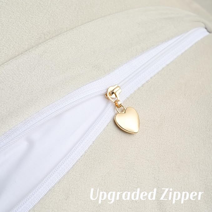 FUTEI Cream White Chenille Throw Pillow Covers 22x22 Inch Set of 2,Soft Cozy Bound Edge Design Cushion Case,Home Decor for Couch Bed Living Room