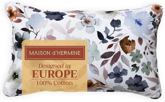 Maison d' Hermine Decorative Pillow Covers 12x20 Inch Rectangle 100% Cotton Throw Pillow Covers with Invisible Zipper Cushion Case for Living Room Couch, Chair, Sofas, Bedroom, Home (Blossom - Flora)