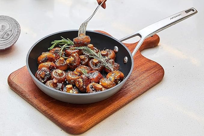 MsMk Nonstick Frying Pan, 12 InchTitanium and Diamond Non Stick Pan, Sturdy and Durable Skillet Nonstick, for Various Stove Type, Dishwasher Safe For Home Use