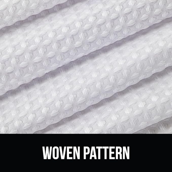 GORILLA GRIP Waffle Shower Curtain, Thick Weighted Fabric, Wrinkle and Rust Resistant, Classic Hotel Quality Design, Heavy Duty Long Curtains for Bathroom Showers, Bath Tubs, Machine Wash, 72x72 White