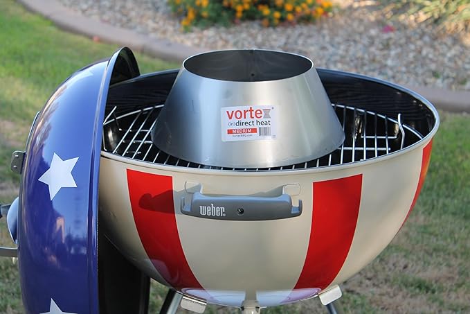 VORTEX (IN) DIRECT HEAT for Charcoal Grills, Medium Size - For Weber Kettle 22 26.75 WSM Smokey Mountain XL Kamado XL Big Green Egg