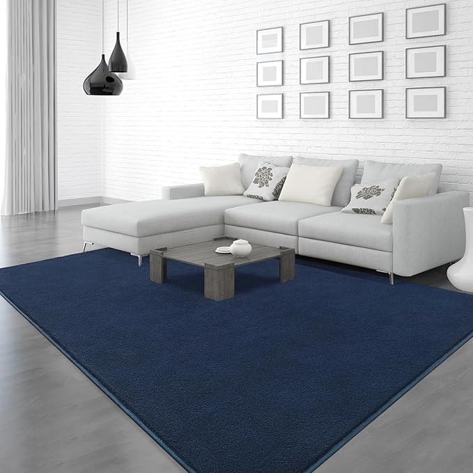 Soft Rugs for Living Room 6x9 Navy Blue, Minimalist Area Rug for Bedroom Nursery Dining Table Dorm, Large Throw Rugs for Men Boys Girls Kids Room Indoor Floor Carpets