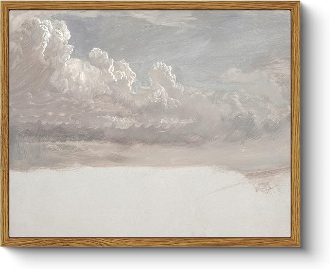 InSimSea Framed Canvas Wall Art Vintage Decor, Home Decor Classical Oil Painting Cloud Study Wall Decorations for Living Room, Canvas Pictures Art for Bedroom Bathroom Gallery, 9"x11"