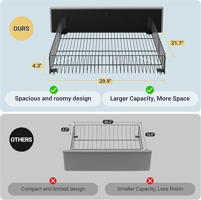 Allewie Modern Full Size Platform Bed Frame with 4 Storage Drawers and Velvet Upholstered Headboard, Wooden Slats Support, Upholstered Mattress Foundation/No Box Spring Needed/Easy Assembly, Grey