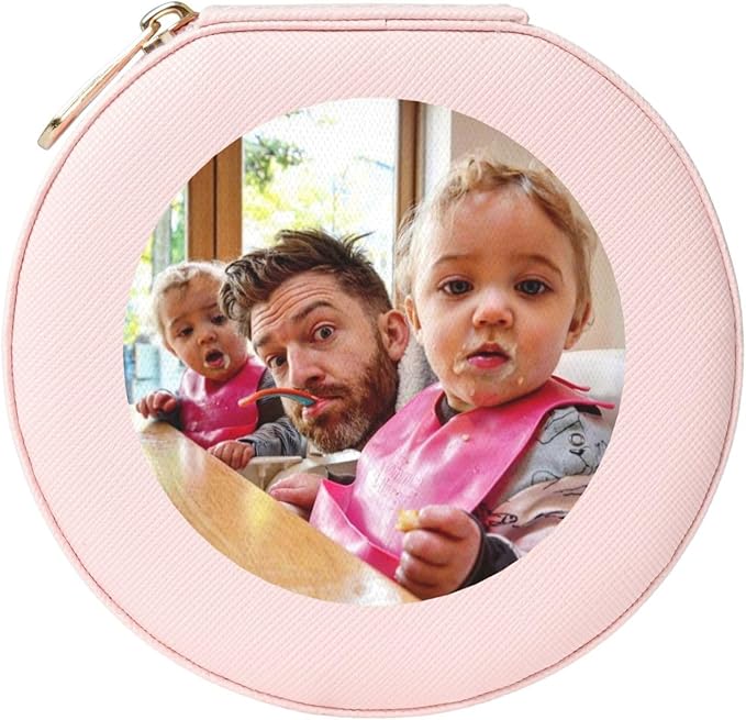 Personalized Jewelry Box Gifts for Women - Custom Jewelry Organizer with Image Text Logo - Customized Travel Leather Jewelry Case for Mom Wife Wedding Girls