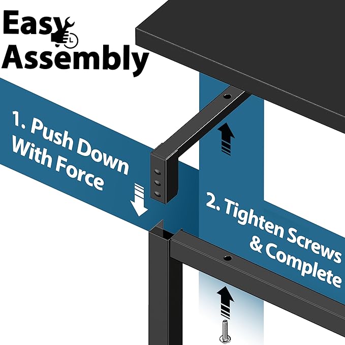 SHW Mission 48-Inch Home Office Computer Desk, Black