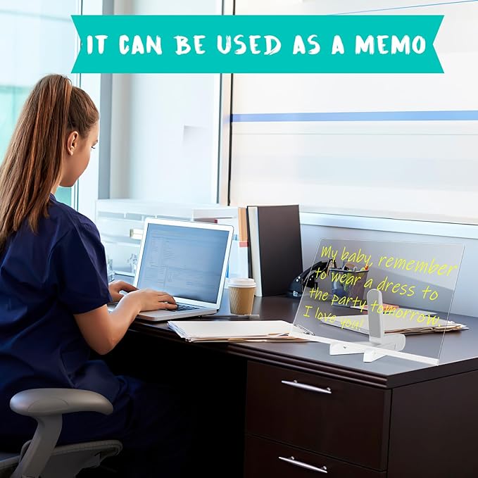 Acrylic Dry Erase Board with Light, 11.8 X 7.9” Clear Dry Erase Boardwith 7 Colors Pen Dry Erase Board to Do List Clear School Supplies for Kids