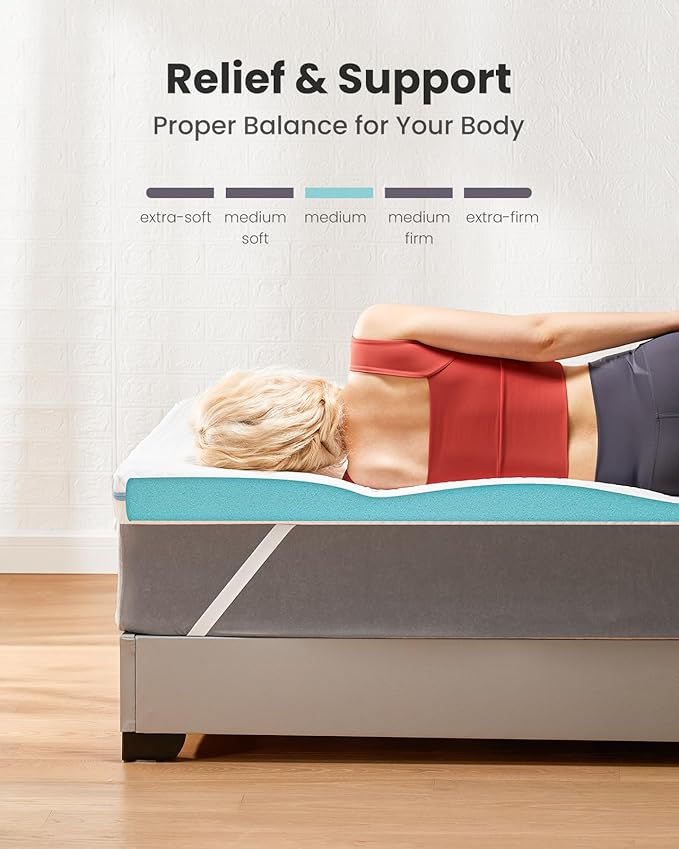 Dreamsmith Twin Mattress Topper - 4 Inch Cooling Gel Memory Foam Mattress Pad for Pressure Relief, Bed Topper with Removable Washable Soft Cover Non-Slip, CertiPUR-US & Oeko-Tex Certified