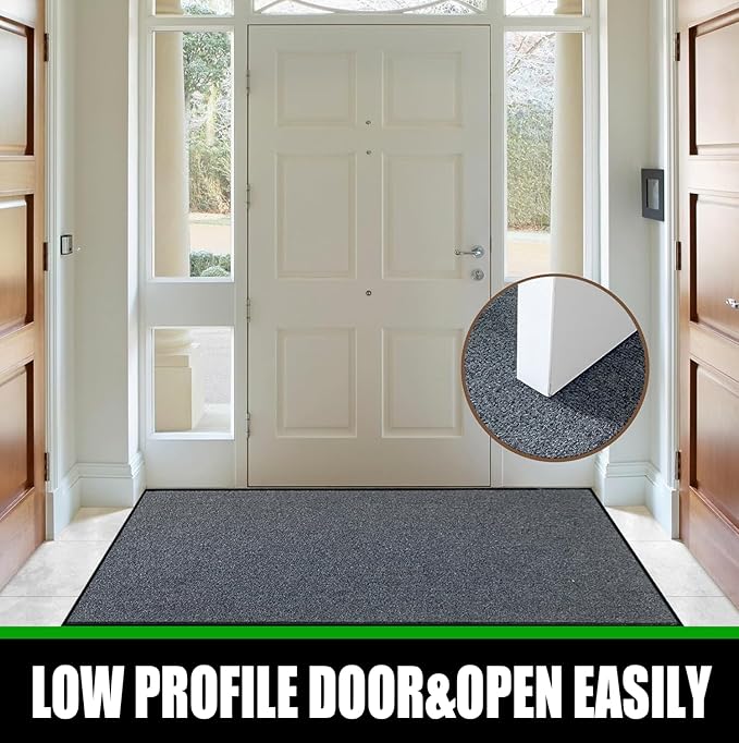 Heavy Duty Doormat, 3'x10' Indoor Outdoor Entry Rug, Commercial Entrance Mat with Rubber Border, Durable Welcome Mat, Rubber Backing Non Slip Doormat for Entryway, Large Garage Floor Mat