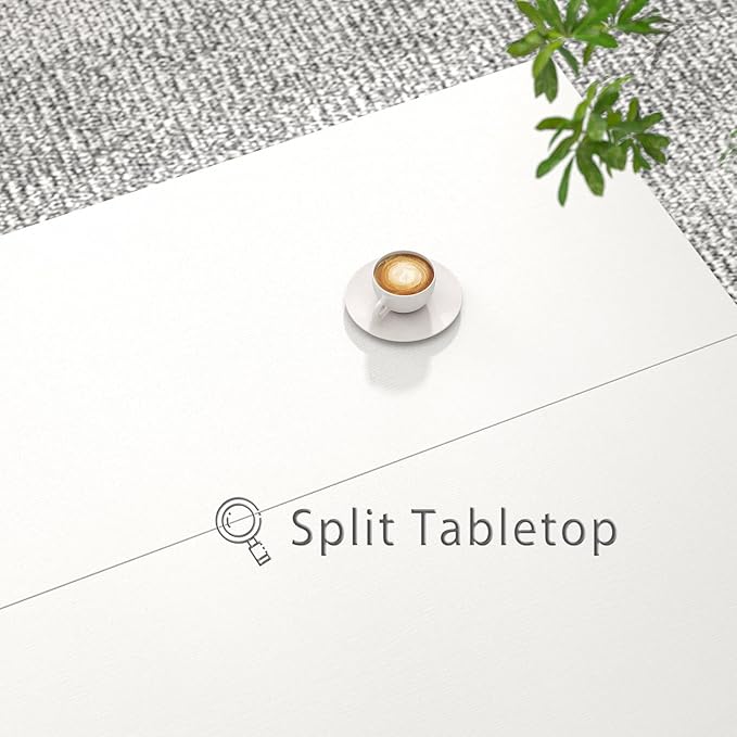 FOLUBAN White Coffee Table, Modern Rustic Wood and Metal Center Table, Industrial Simple Cocktail Tea Table for Living Room, 31.5 Inch