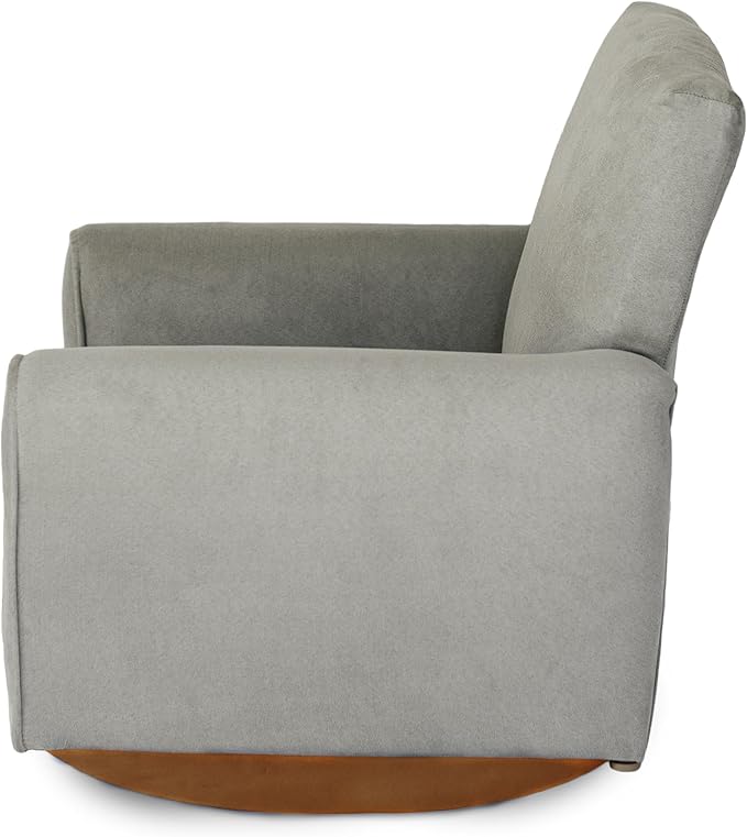 Toddler Personalized Armchair, Kids Upholstered Rocking Chair with Personalization, Toddler Chair with Personalized Name, Comfy Child Armchair, (Grey Suede, Rockers)