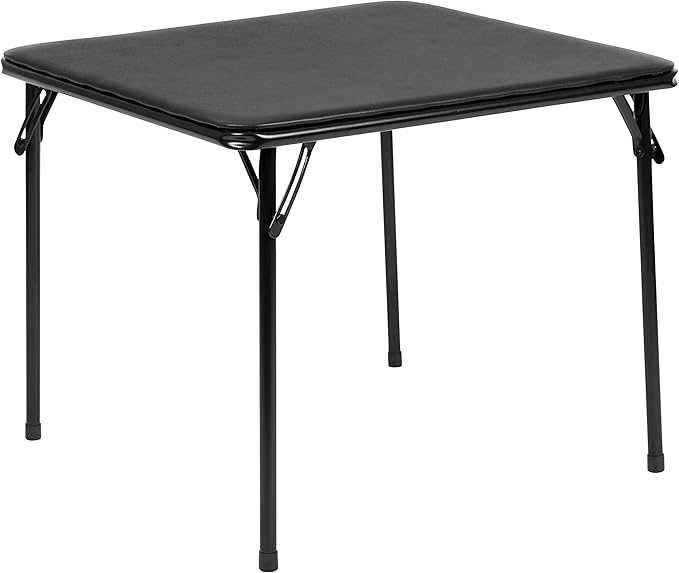 Flash Furniture Mindy Folding Kids Table with Vinyl Padded Top, Children's Square Activity Table for Daycare and Classrooms, Black