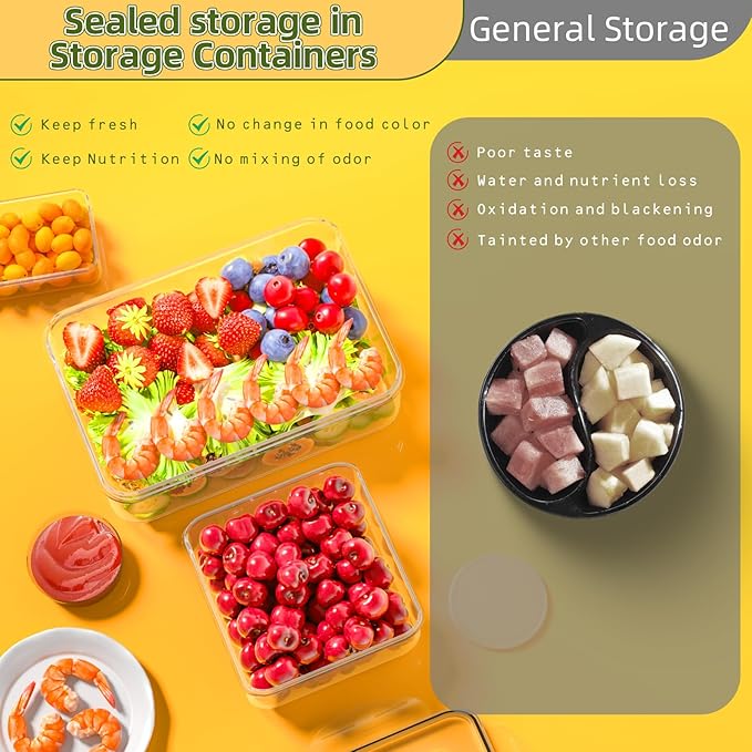 50 PCS Food Storage Containers with Lids Airtight (25 Lids & 25 Containers)- Reusable Plastic Leakproof Meal-Prep Container for Kitchen Storage Organization Microwave/Dishwasher Safe with Labels & Pen