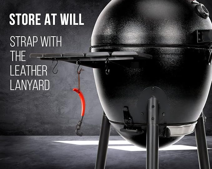 Universal Grill Grate Lifter Tool - Hot Surfaces Handling Cooking Grid Lifter Gripper with Non-Slip and Anti-scalding Coating Handle fits Most Heavy-Duty Cast Iron and Stainless Grates