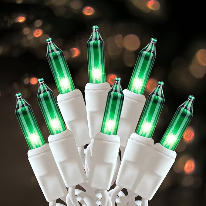 Green Christmas Lights 100 Count St Patricks Day Decorations String Lights with White Wire for Outdoor Indoor Christmas,Wedding Decorations Halloween Decor,UL Certified (21feet)