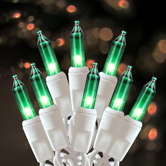 Green Christmas Lights 100 Count St Patricks Day Decorations String Lights with White Wire for Outdoor Indoor Christmas,Wedding Decorations Halloween Decor,UL Certified (21feet)