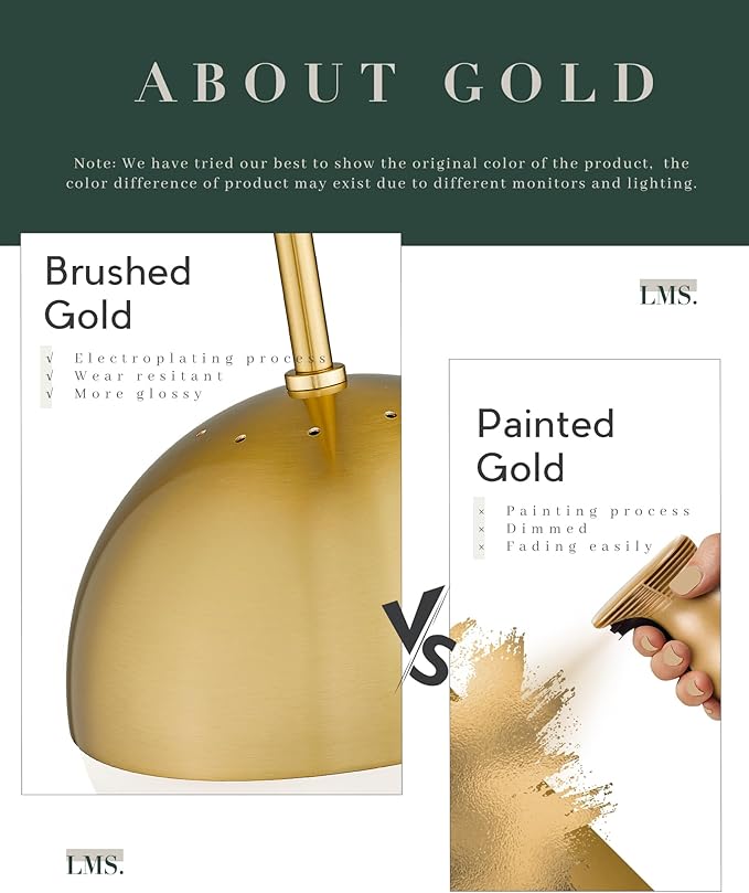 LMS Modern Pendant Lighting Gold Globe Pendant Light Fixture, Mid Century Chandelier One Light Hanging Fixture for Kitchen Island, Adjustable Indoor Lighting for Dinning Room Bedroom, LMS-187