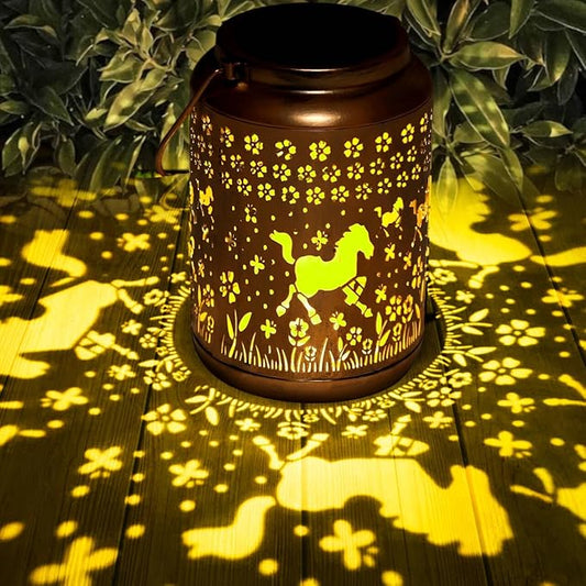 Solar Lanterns Outdoor, Horse Lantern Garden Decor Waterproof Decor Light Hanging Solar Lights Yard Decor, Gifts for Women, Gifts for Mom, Gifts for Grandma