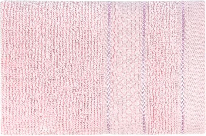 Casa Lino Face Towels & Body Wash Cloths for Showering - 100% Cotton Wash Cloths for Bathroom - Highly Absorbent & Quick Drying Washcloth Set - Cotton Washcloths 24 Pack (12" x 12") - (Blush Pink)