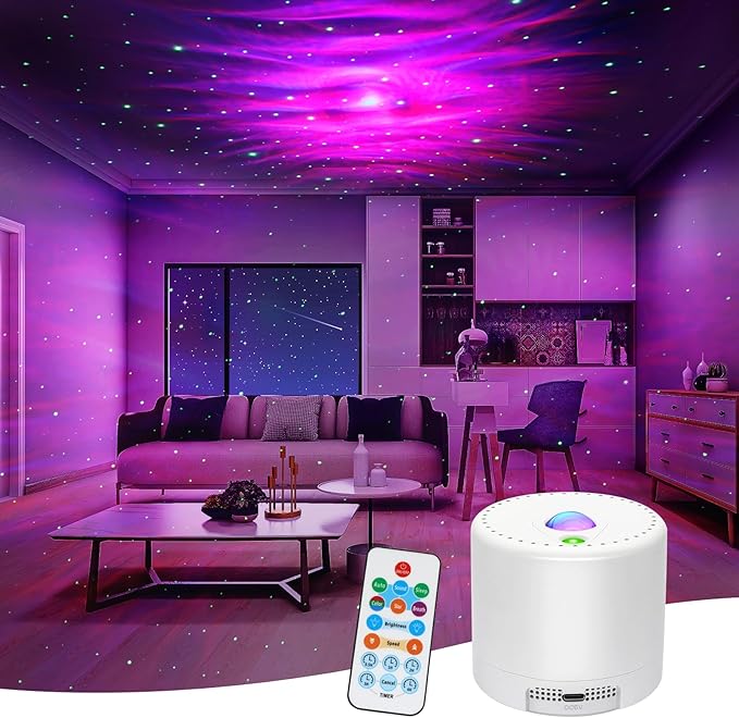 Galaxy Projector, Star Projector with Timer and Remote Control, Adjustable Color, Brightness, and Movement Speed, for Adults, Bedrooms, and Living Rooms Night Light Projector.