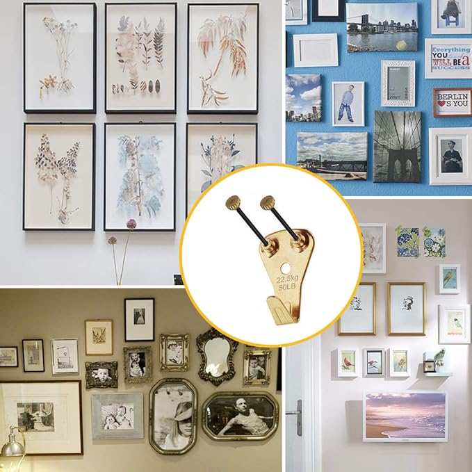 125 Pcs Heavy Duty Picture Hanging Kit With Nails for Wooden/Drywall - Professional Hangers for Canvas, Office Pictures, Clock, House Decoration - Holds 10-100 lbs