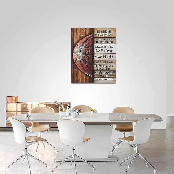 banonaty Basketball Wall Art Basketball Wall Decor Inspirational Quotes Pictures Canvas Prints Basketball Gifts For Coach Player Home Decorations For Boys Room Gym Livingroom Bedroom 16"x20"