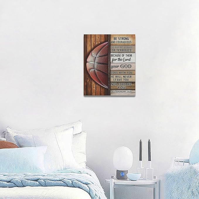 Banonaty Basketball Wall Art - Inspirational Quotes Canvas Prints - Gifts for Coach, Player - Home Decorations for Boys Room, Gym, Living Room, Bedroom - 20"x24"